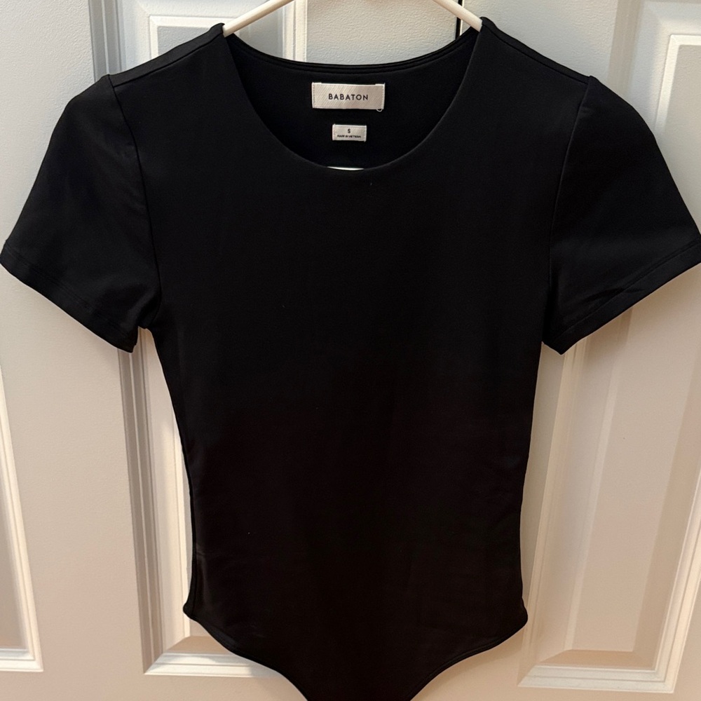 ARITZIA BABATON CONTOUR CREW BLACK BODYSUIT SIZE SMALL - Picture 2 of 2